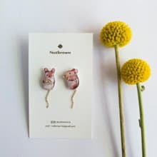 【動物們 No.006】小老鼠 巢鼠 耳環/耳夾