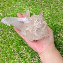 原礦冰透體白水晶簇帶二次結晶 白水晶柱 辦公室 居家 療癒 風水