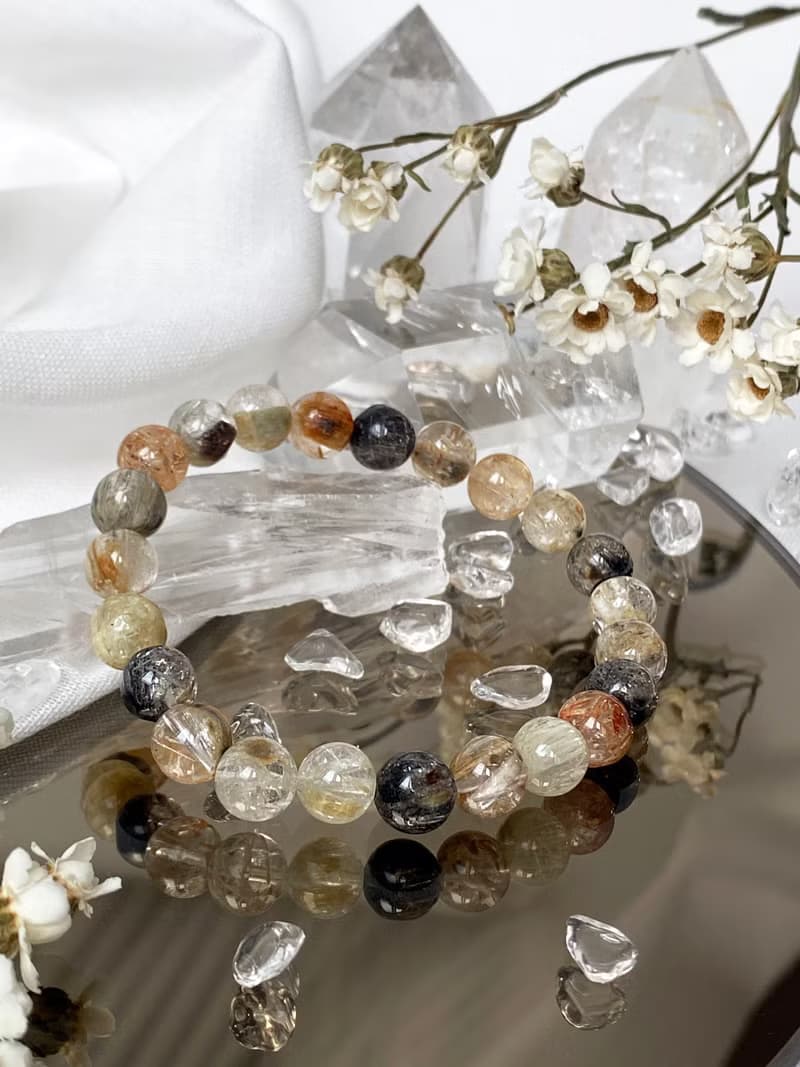 雪霜彩髪手串||彩髮晶/水晶/手串/手鍊