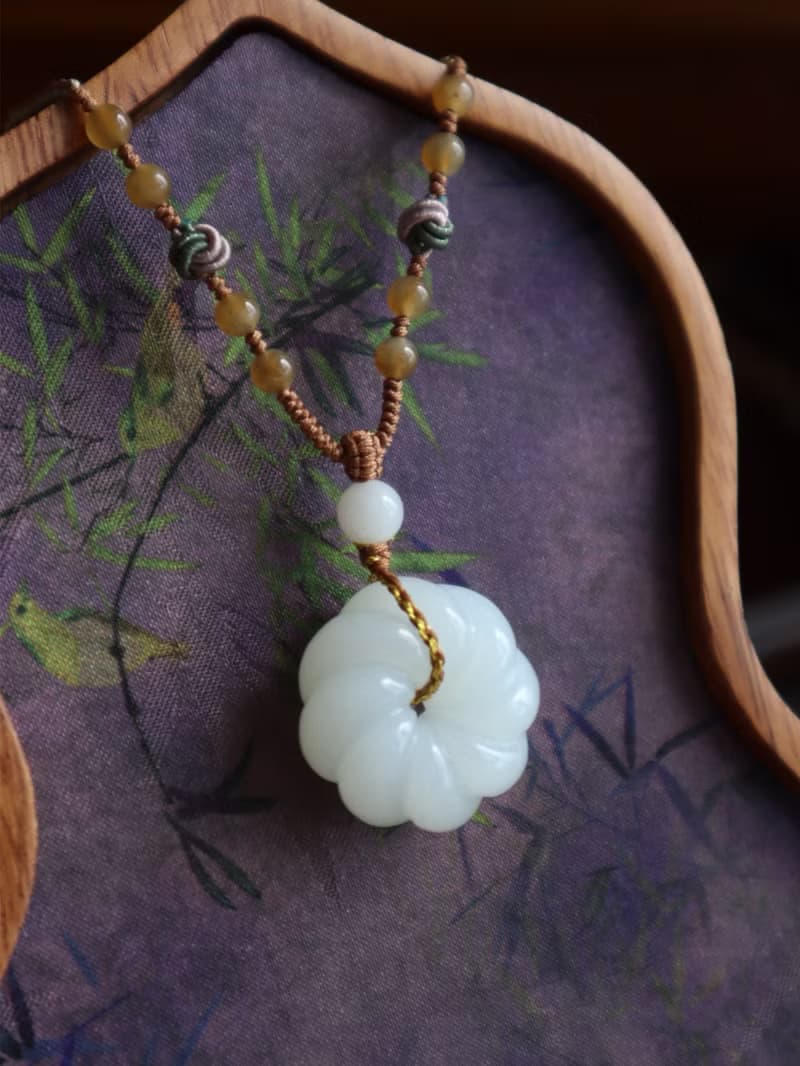 天然和田玉羊脂玉平安扣項鏈新疆且末老料和田玉項鏈白潤細膩平安