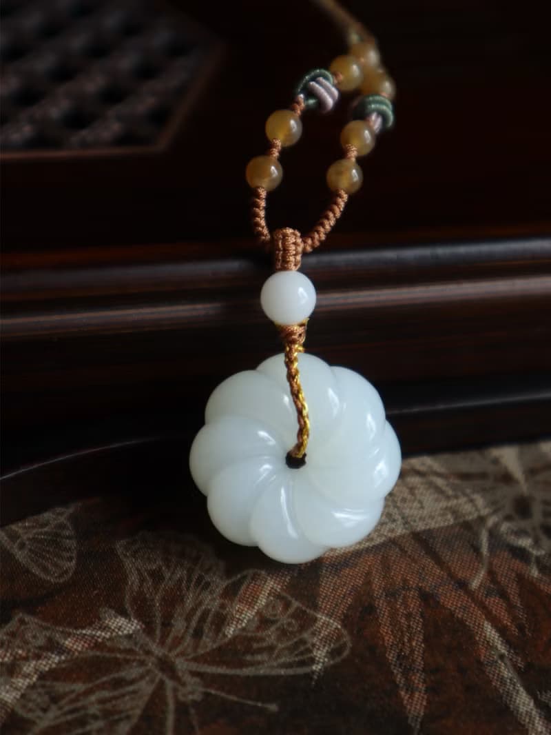 天然和田玉羊脂玉平安扣項鏈新疆且末老料和田玉項鏈白潤細膩平安