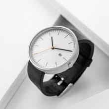 BIJOUONE彼樹灣B202系列真皮表帶男款簡約設計日歷石英手錶