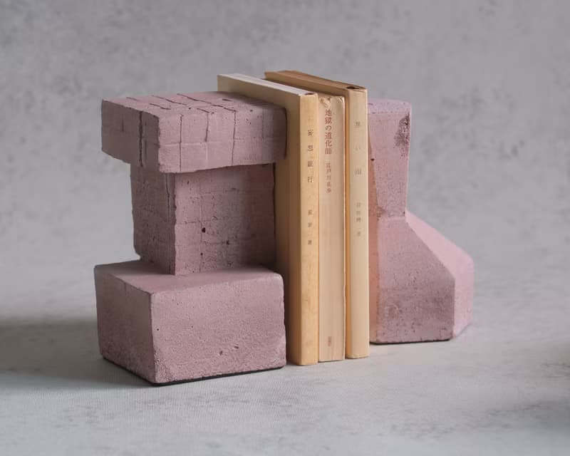 Concrete Bookend Quadrangle Nutmeg Sold as a single