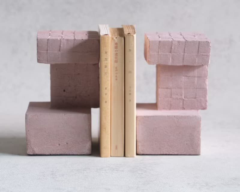 Concrete Bookend Quadrangle Nutmeg Sold as a single