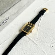 極稀有Hermes Tank 絕版黑金色古董錶 中古錶 二手錶 女裝手錶