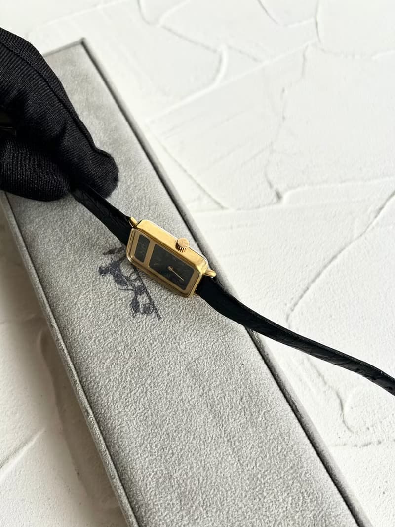 極稀有Hermes Tank 絕版黑金色古董錶 中古錶 二手錶 女裝手錶