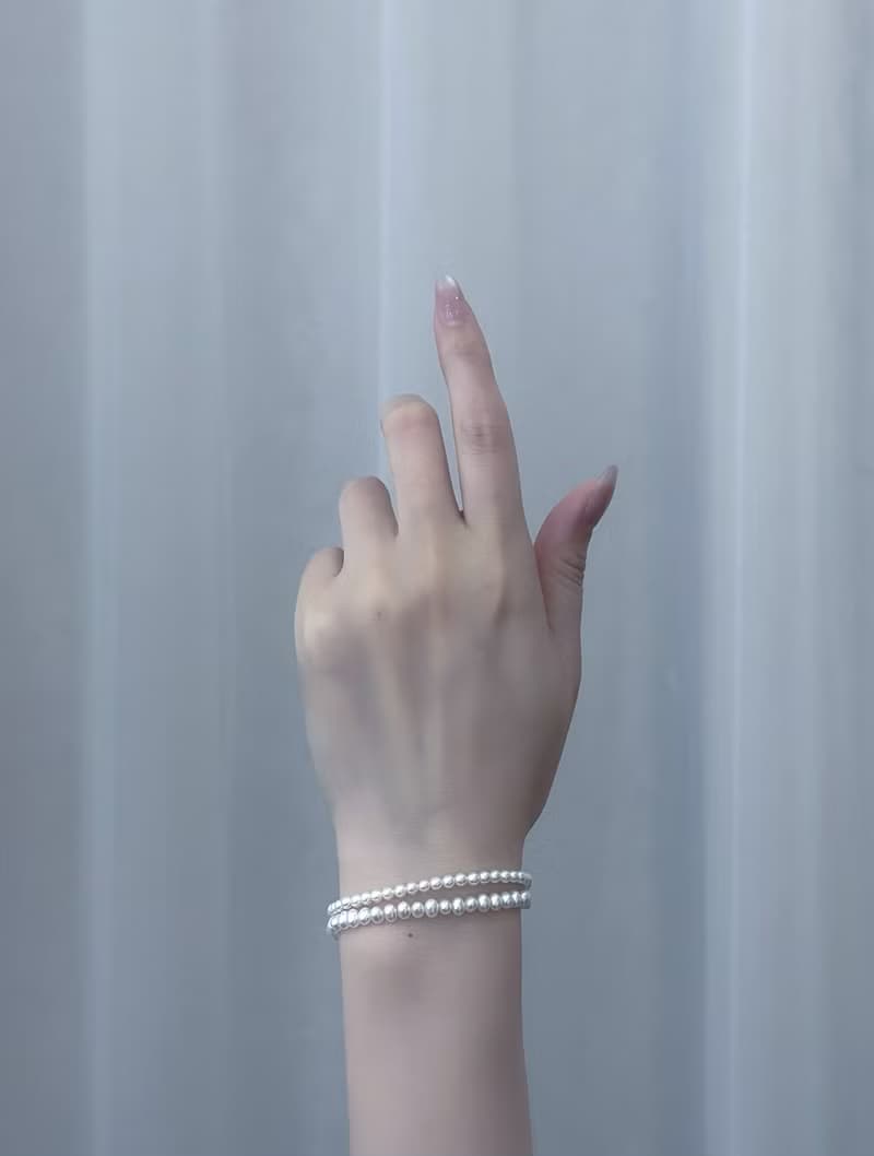 星光圓舞曲小米珠淡水珍珠手鍊輕珠寶真珠手環18K金手鍊