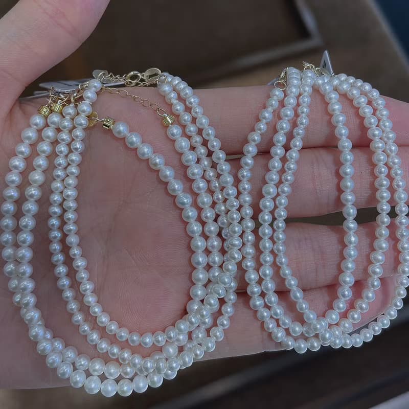 星光圓舞曲小米珠淡水珍珠手鍊輕珠寶真珠手環18K金手鍊