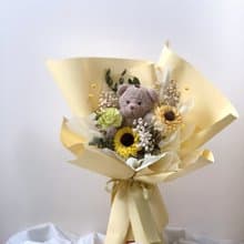 熊熊玩偶花束 乾燥花永生花束 畢業熊花束 畢業花束 生日禮物