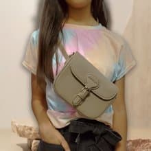 Mini Saddle 真皮手袋,托特包,斜背包,腰包,斜孭袋 大象灰