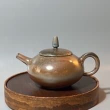 柴燒古銅金彩茶壺 / 蓋鈕藍光 / 小平凡手作