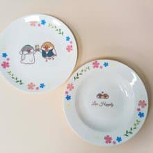 合作插畫藝術家-Dream Hugo夢想雨果 新婚快樂 文鳥骨瓷盤組