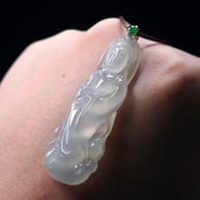 高冰種翡翠觀音菩薩項鍊 18K金 | 天然緬甸玉翡翠A貨 | 送禮