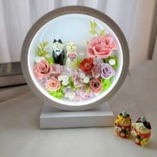 樺坊/花好月圓檯燈/結婚花禮/情侶/夫妻/永生花/桌燈/夜燈