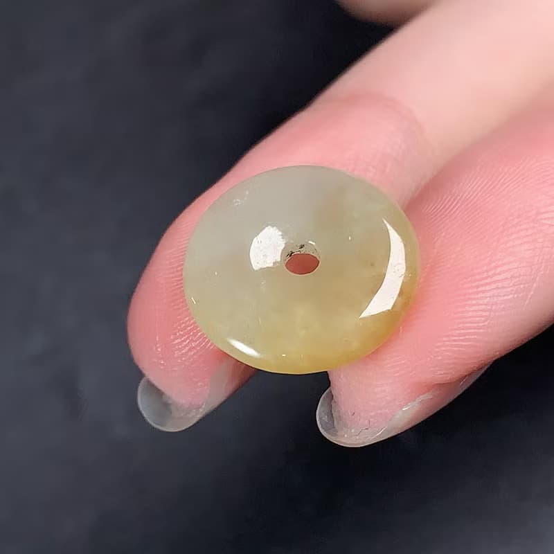 【願‧平安】冰種黃翡翡翠平安扣項鍊 | 天然緬甸玉A貨翡翠 |送禮