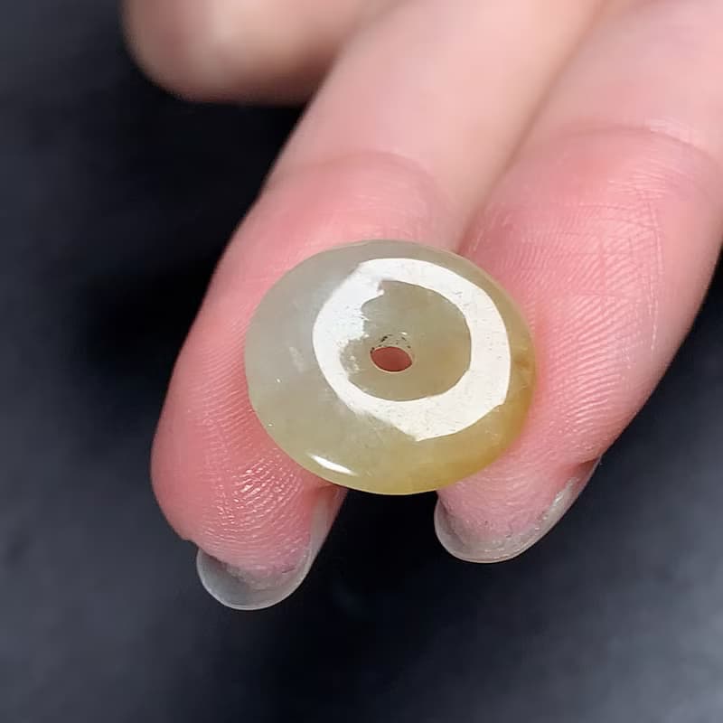 【願‧平安】冰種黃翡翡翠平安扣項鍊 | 天然緬甸玉A貨翡翠 |送禮
