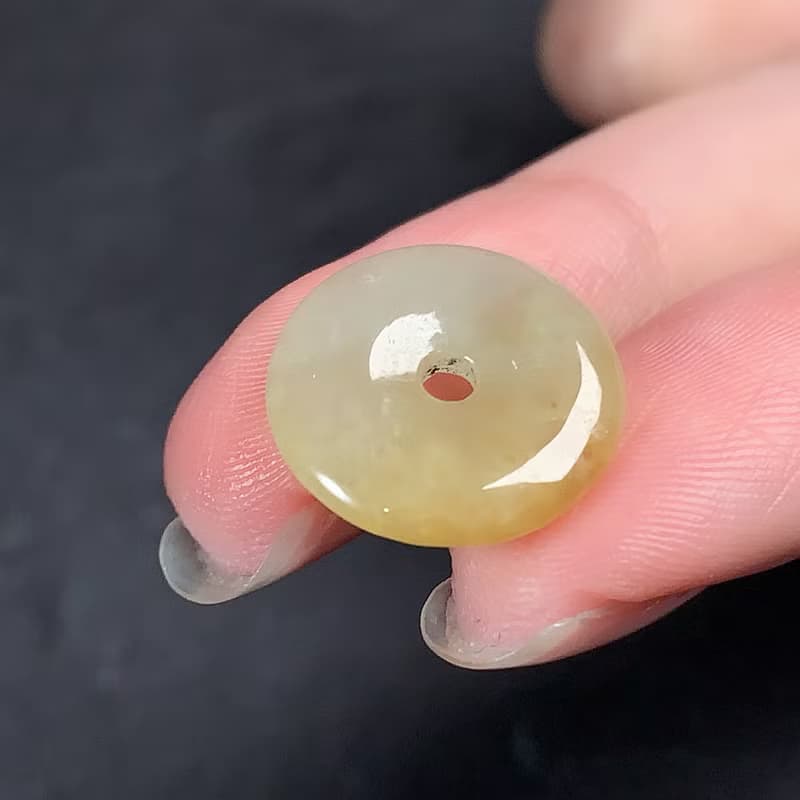 【願‧平安】冰種黃翡翡翠平安扣項鍊 | 天然緬甸玉A貨翡翠 |送禮