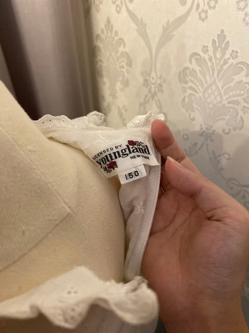 歐式圓點蕾絲少女無袖古著洋裝