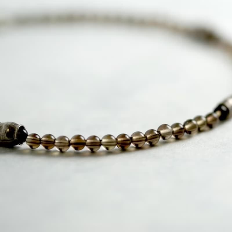 スモーキークォーツとカレンシルバーのブレスレット