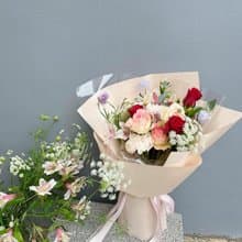 【維拉花藝】鮮花花束 紅粉色花束