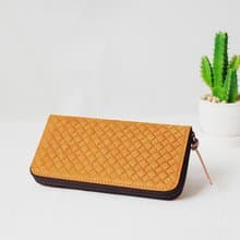 本革メッシュ長財布 ファスナー財布小銭入れ 大容量 カードケース