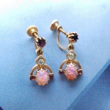 Vintage Jewelry 西洋古董飾品 浪漫 唯美 粉嫩 垂墜 栓式耳環