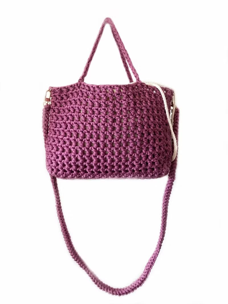 鈎織方格網斜孭及挽袋