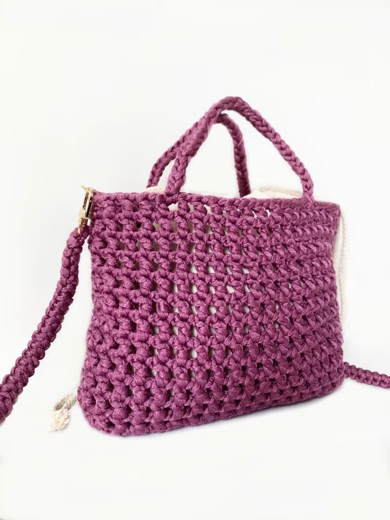 鈎織方格網斜孭及挽袋