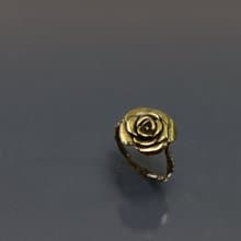 花系列-玫瑰麻花黃銅戒(大)