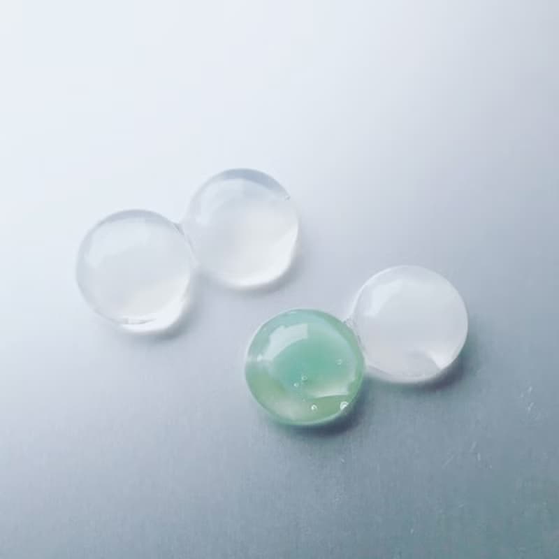 玻璃筷架 白綠 一對兩個