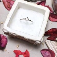 MIH 金工首飾 | 小公主 方鑽純銀戒指 sterling silver ring