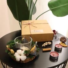 永生花聖誕燭台  附贈森林 莓果茶蠟 聖誕禮物 交換禮物 xmas