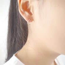 輕耳飾, 純銀耳環, 小水滴一對, 設計師手工銀飾