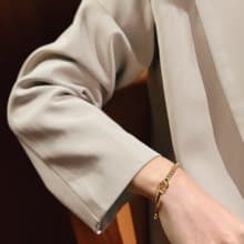 不鏽鋼 簡約閃鑽吊飾胎毛手鍊