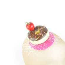 Headpiece Hair Clip Doughnut Chocolate with Cherry and Veil Birthday Hat Kawaii