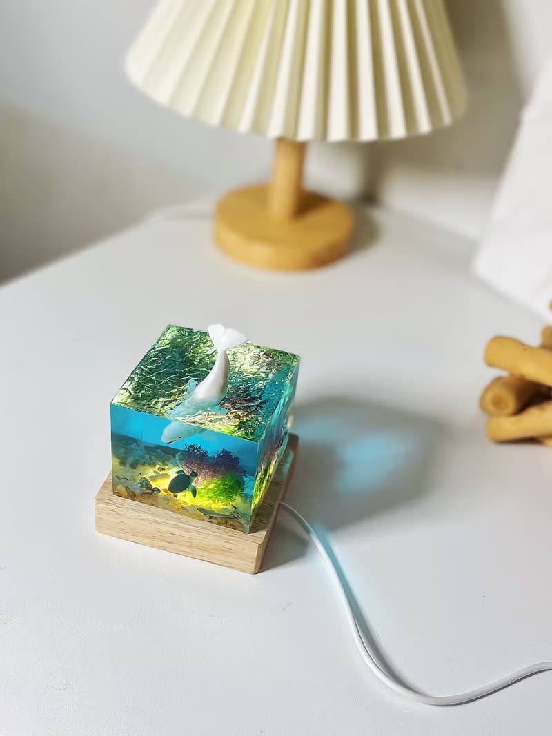 Resin Light 海洋手工樹脂擺件/ 環氧樹脂工藝品/海洋世界禮物