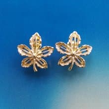 Vintage Jewelry 西洋古董飾品 SARAH COV Ivy系列 淡金 夾式耳環