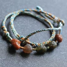 春秋全手工編繩 | 瑪瑙原石 | 多層幸運手繩 | 獨一無二