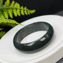 水草瑪瑙手镯 57MM 冰潤滿草飄花苔藓玉髓手環 蓬勃氣息 清新高雅
