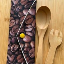 文青風環保筷袋 ~品一杯咖啡 收納 手作餐具袋 純棉