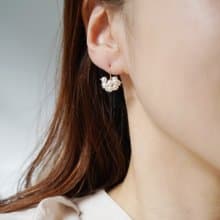 14KGF  淡水パールミニグレインフックピアス