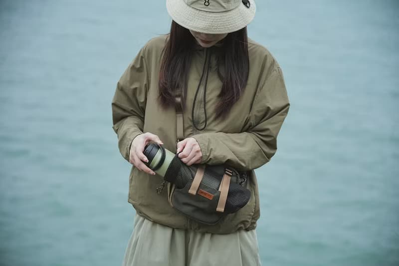 再生面料 戶外小方包 水瓶隨行杯雨傘袋斜背側背包 手機袋 軍綠色