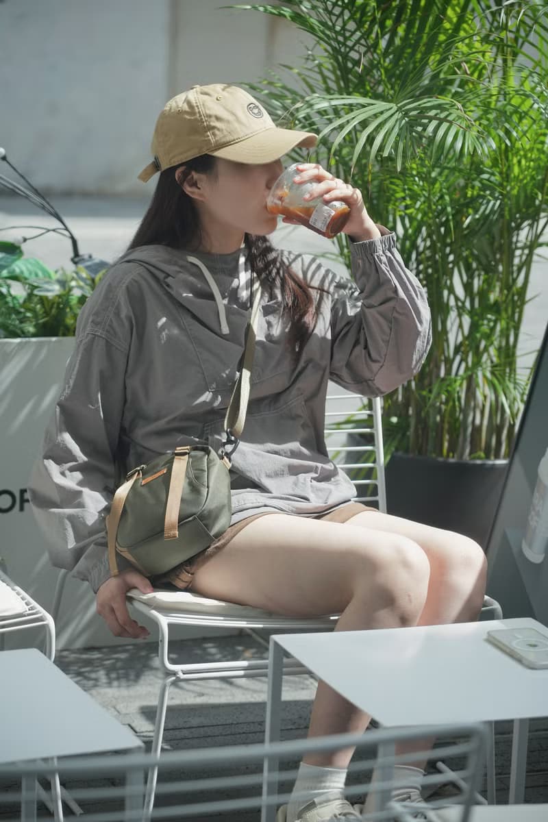 再生面料 戶外小方包 水瓶隨行杯雨傘袋斜背側背包 手機袋 軍綠色