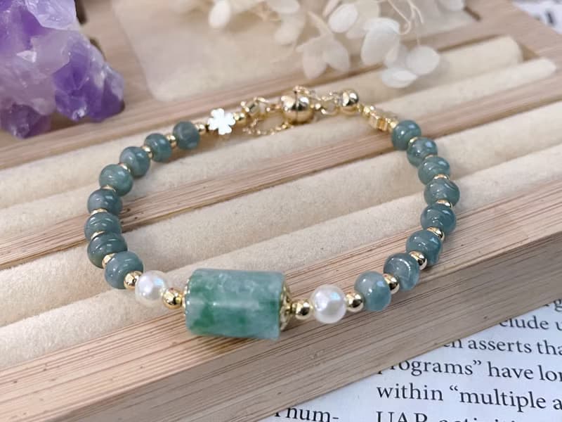 天然A貨翡翠 富貴 平安 藍水 路路通手鍊 珠串