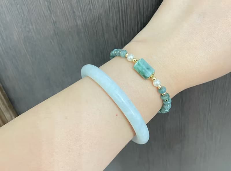 天然A貨翡翠 富貴 平安 藍水 路路通手鍊 珠串