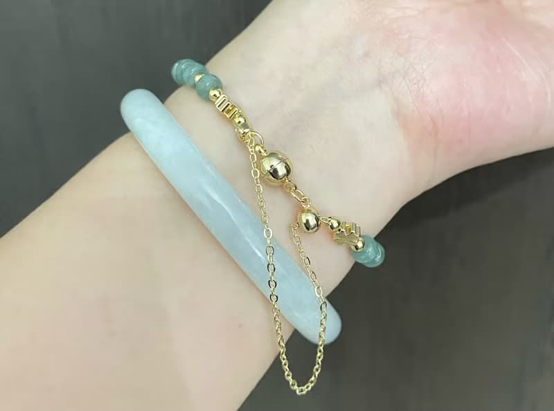 天然A貨翡翠 富貴 平安 藍水 路路通手鍊 珠串