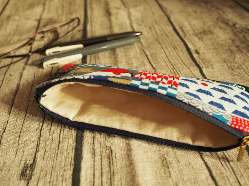 手工製作和風日本富士山圖案 筆袋 眼鏡袋 餐具袋