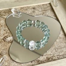 薄荷曼波綠營石白水晶阿塞設計款手鍊