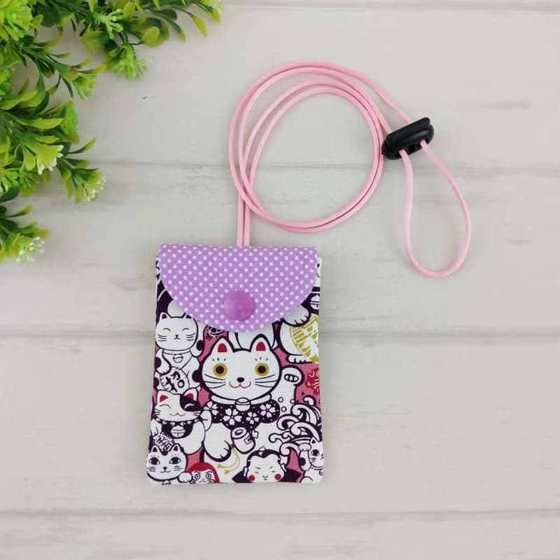 滿滿招財貓。票卡袋。大尺寸平安符袋(可繡名字)