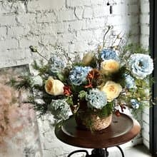 SCgift 城市海 復古染鮮花籃